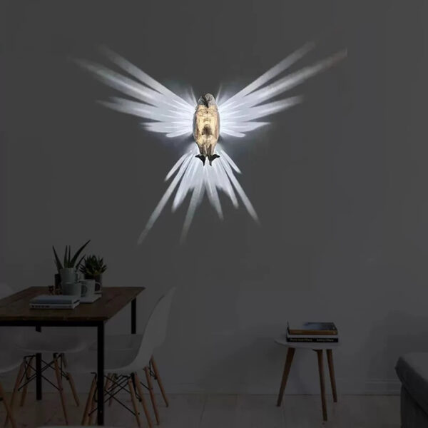 Modern Creative Bird Wall Lamp Owl Eagle Shape Projector Atmosphere Sconce Light 3D Print Body Animal Lighting Lustre Home Decor