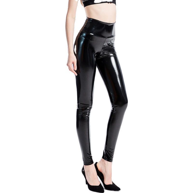 Mirror Shine Leggings: High-Waist Faux Leather for a Luxe Look