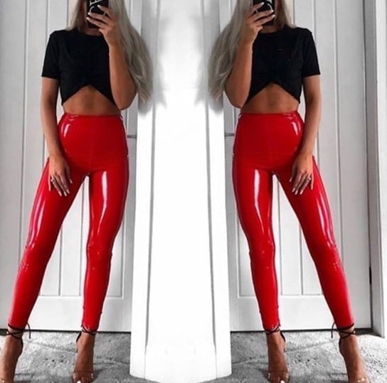 Mirror Shine Leggings: High-Waist Faux Leather for a Luxe Look