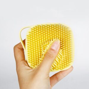 Pet Grooming Brush: Silicone Bristles, Shampoo Dispenser