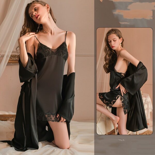 Pure Enchantment: Lace Suspender Pajama Set