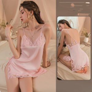 Pure Enchantment: Lace Suspender Pajama Set