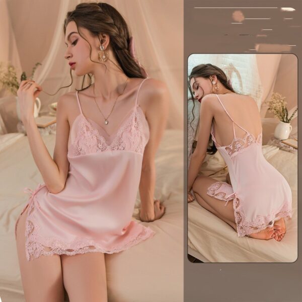 Pure Enchantment: Lace Suspender Pajama Set