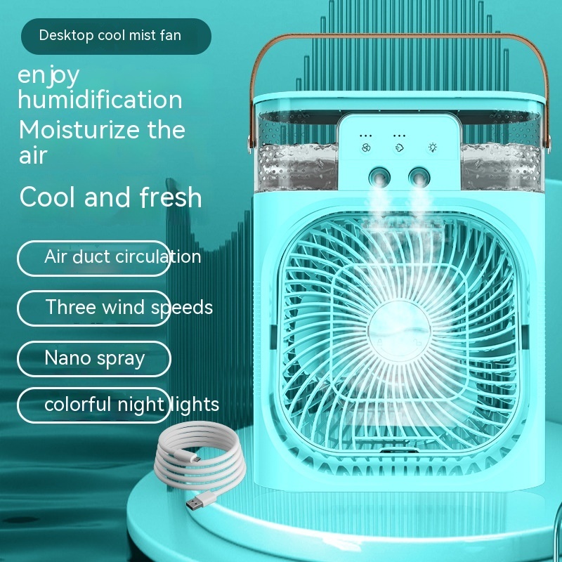 3 In 1 Air Humidifier Cooling Fan With LED Light