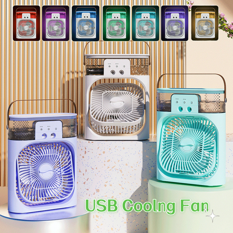 3 In 1 Air Humidifier Cooling Fan With LED Light