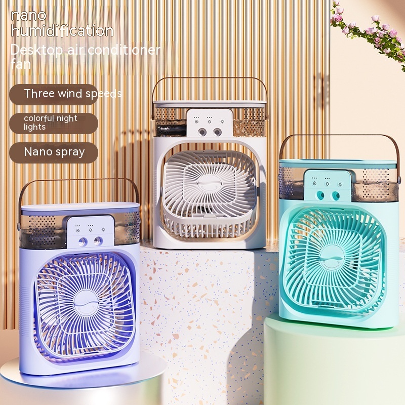 3 In 1 Air Humidifier Cooling Fan With LED Light