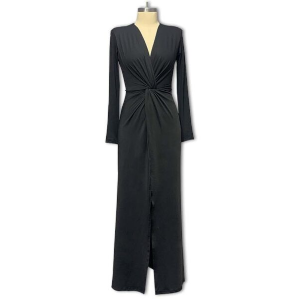 Elegant Lady Deep V-neck Pleated Dress | Shop Now
