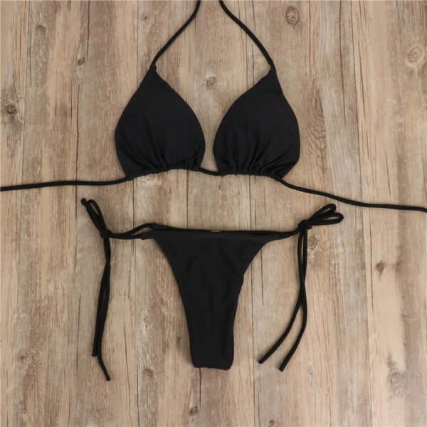 Upgrade Your Beach Style with 2pcs Halterneck Lace-up Bikini