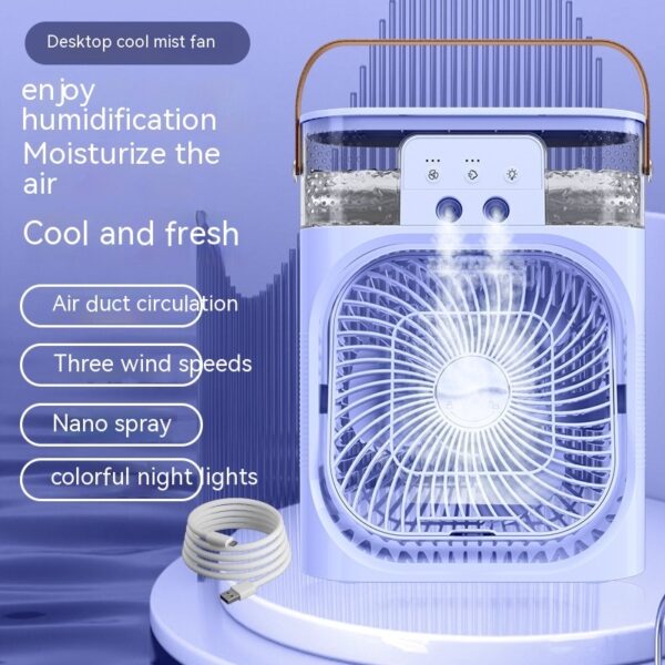3 In 1 Air Humidifier Cooling Fan With LED Light