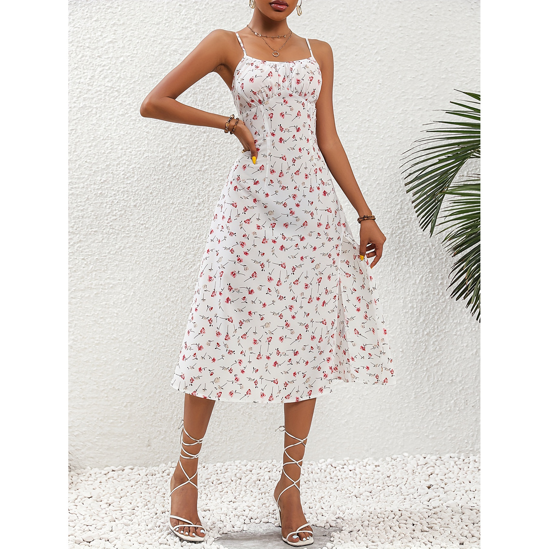 New Polka Dot Print Summer Dress For Womens