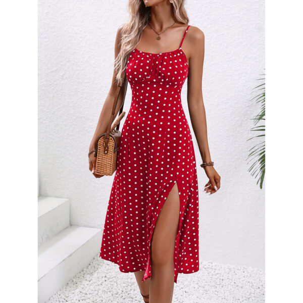 New Polka Dot Print Summer Dress For Womens