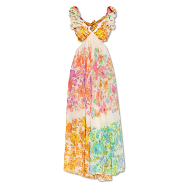 Romantic V-Neck Ruffle Sleeve Dress: French Floral Charm