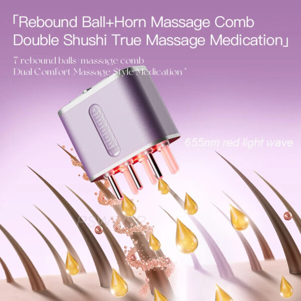 Electric Scalp Massager with Red Light Therapy