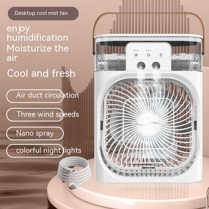 3 In 1 Air Humidifier Cooling Fan With LED Light