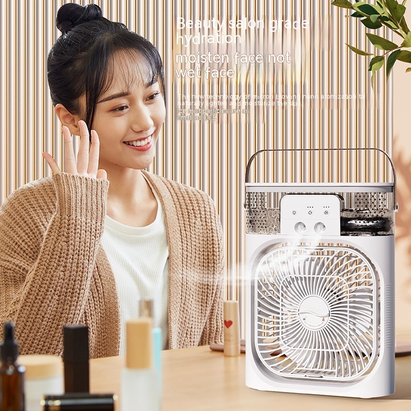 3 In 1 Air Humidifier Cooling Fan With LED Light